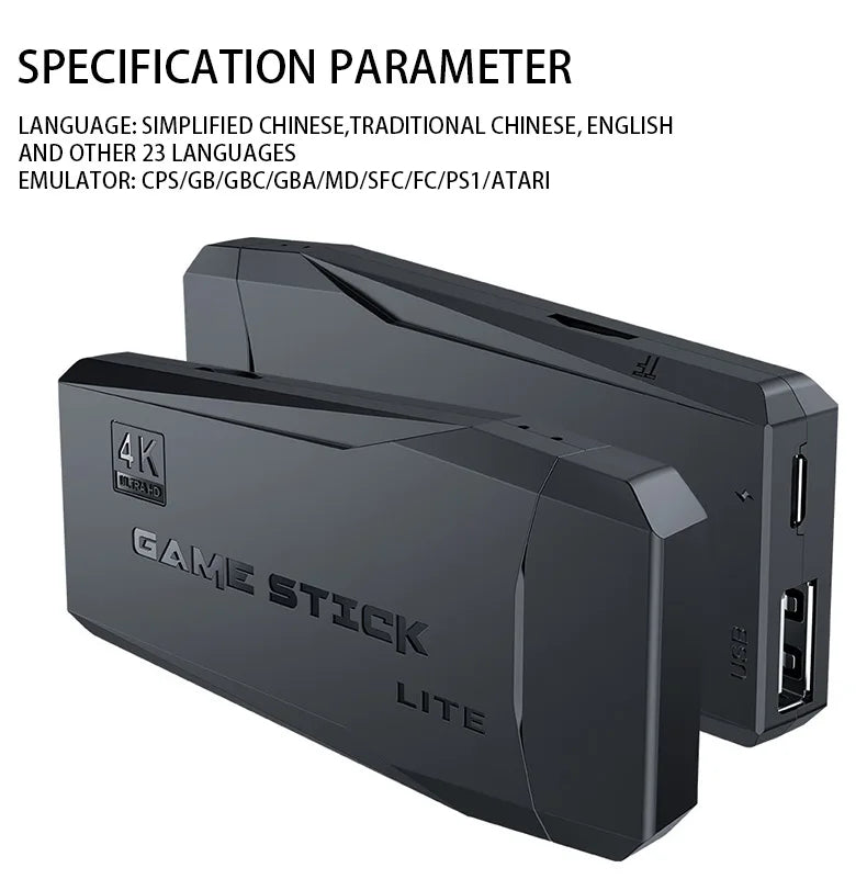 Upgraded M8 Video Game Console 64G 20000 Games Retro handheld Game Console Wireless Controller Lite 4K Game Stick For Xmas Gifts