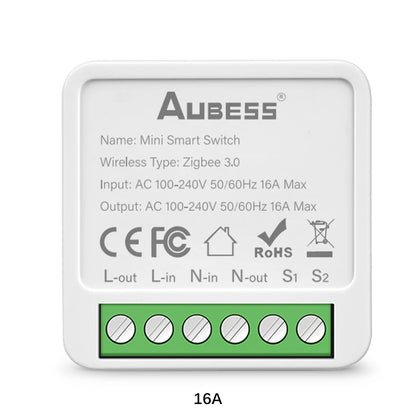 Tuya Smart Zigbee/WiFi Mini Switch 2-way Control Light Breaker With Energy Monitor SmartLife Remote Support Alexa Google