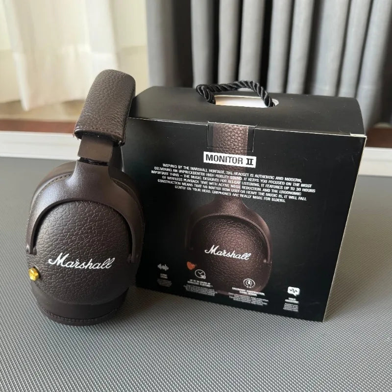 New Marshall MONITOR II Wireless Bluetooth Headphones Heavy Bass Foldable Earphones for Music Gaming with Microphone Headset