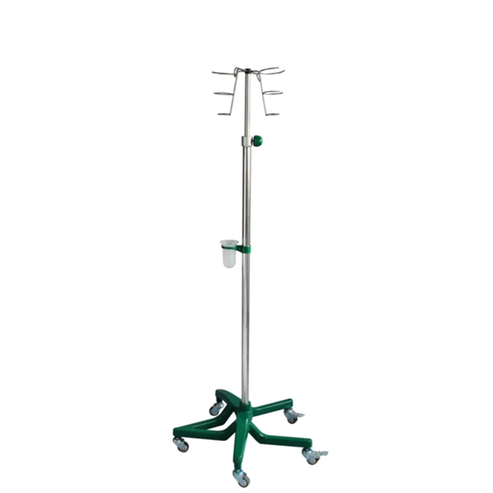 EU-IV535 Hospital Medical Infusion Stand Stainless Steel Collapsible Save Space IV Pole IV Drip Stand with bottle rack