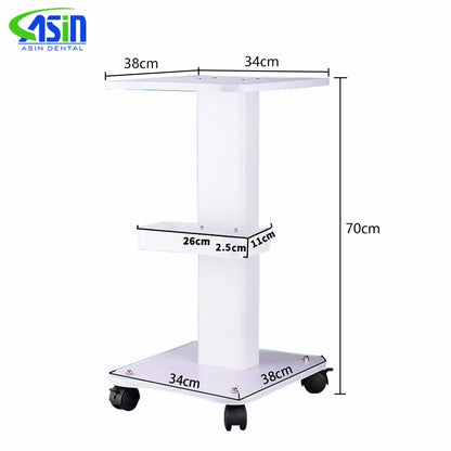 Medical Trolley Mobile Shelf Table Dental Unit Portable Cart with Swivel Brake Wheels and Socket for Dental Clinic Dentist Tool