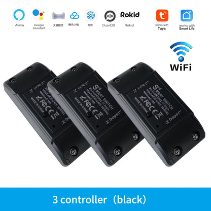 Tuya WiFi Smart Switch APP Wireless Controller Universal Breaker Timer Smart Life Work with LED Light Switch Alexa Accessories