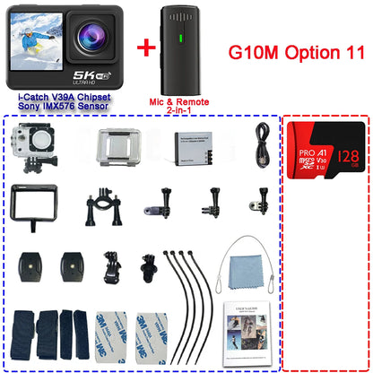 Action Camera 5K 4K60FPS EIS 48MP Wi-Fi Dual Screen 170D 8X Zoom Pre Record 30M Waterproof Sport Camera With Sony IMX576 Lens