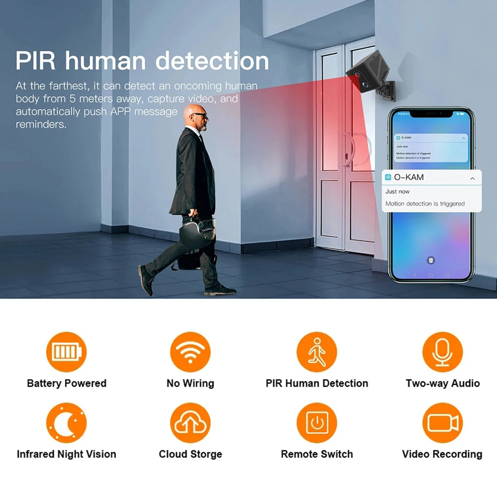 5MP WiFi 4G Mini Camera PIR Human Motion Detection Camcorders Remote Viewing Control Infrared Night Vision Camcorder