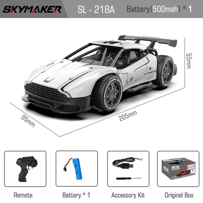 RC Metal Car Toys 1/24 2.4G High Speed Remote Control Mini Scale Model Vehicle Electric Metal RC Car Toys for Boys Children Gift