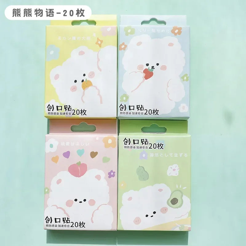 20pcs Cartoon Emergency Bandages Waterproof Bandages Medical Wound Hemostatic Patches