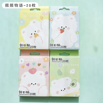 20pcs Cartoon Emergency Bandages Waterproof Bandages Medical Wound Hemostatic Patches