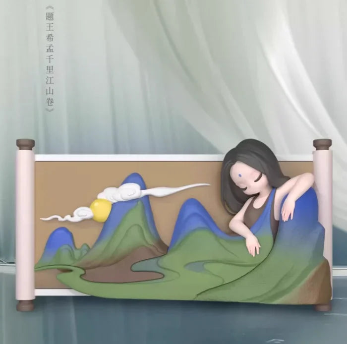 New Sleep Blind Box Chinese Scrolls Series Mysterious Surprise Box Collect Figure Cute Desk Ornament Model Guess Toys Doll Gifts