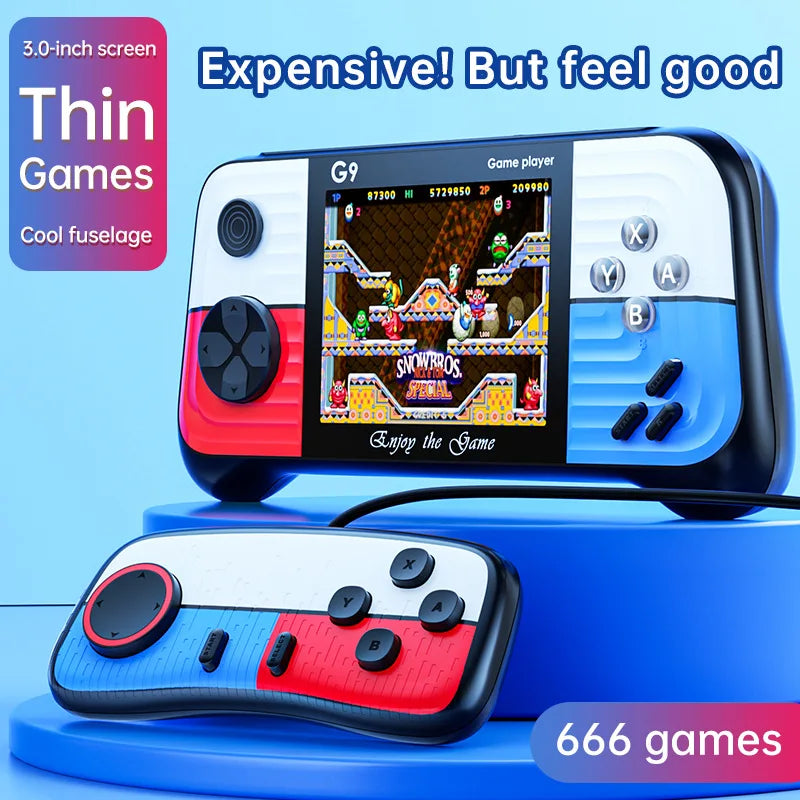 G9 Handheld 3.0-Inch high-Definition Screen Game Console Rocker Retro Hit Color Handheld PSP Game Console Arcade 666 Games