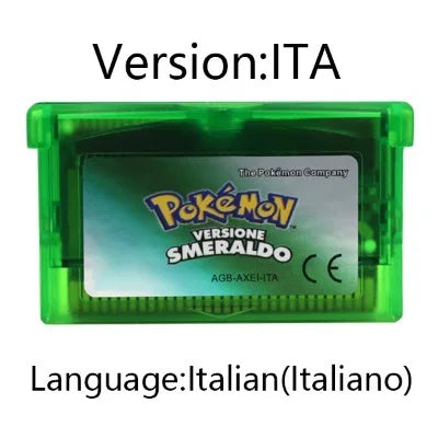GBA Game 32 Bit Video Game Cartridge Console Card Pokemon Emerald Ruby FireRed LeafGreen Sapphire Multi-language for GBA/NDS