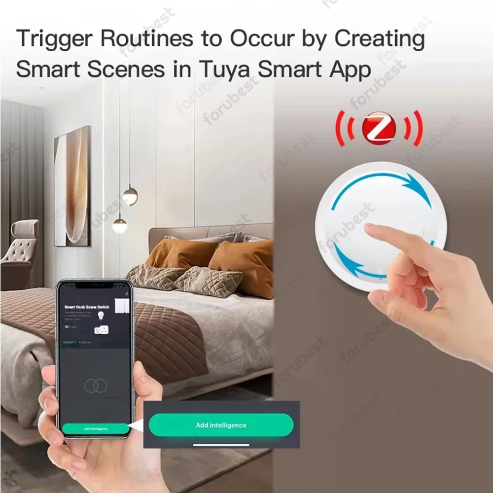 New Tuya ZigBee Smart Knob Switch Wireless Scene Switch Button Remote Control Battery Powered Automation Scenario Smart Life App