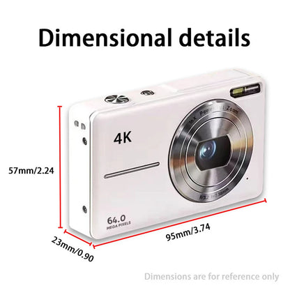 Kids Digital Camera 16X Zoom Point and Shoot Camera 64MP 1080P 2.4inch Screen Compact Small Camera Children's Entry-level Camera