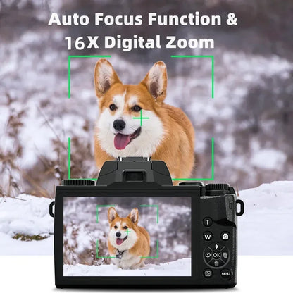 Auto Focus 64MP Digital Camera SLR DSLR For Photography 4K 60FPS Vlog Camcorder 4 Inch 16X Zoom Touch Youtube Livestream Webcam