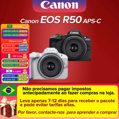 Canon EOS R50 APS-C Professional Mirrorless Digital Camera High-Speed Continuous Shooting 4K Video High Image Quality Black Body