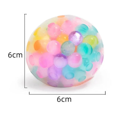 The Rainbow Bead Pressure Reducing Ball Squishy Fidget Toys Funny Stress Reliever Reduce Pressure Prop for Childrens and Adults