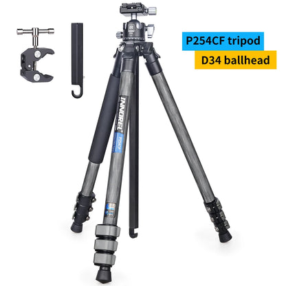 INNOREL P254CF Camera Carbon Fiber Professional Compact Tripod With Special-Shaped Center Column Load 12kg For Travel Shooting