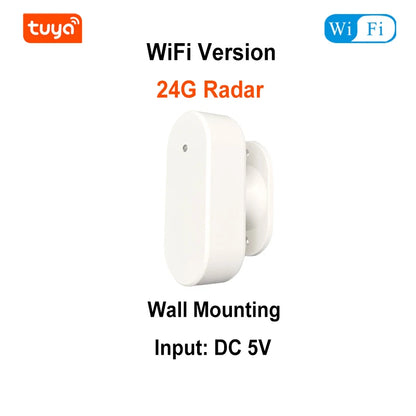 Tuya Smart Life WiFi ZigBee Millimeter Wave 24Ghz Radar Human Presence Detector Motion Sensor With Luminance Detection 5VDC