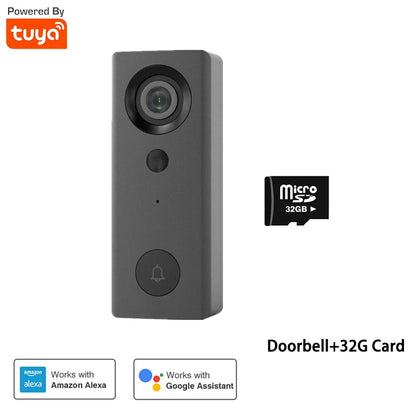 Smart Home WiFi Wired Video Doorbell 1080P HD Tuya Doorbell with Security Camera Two-Way Talk Support Alexa Google Home Doorbell