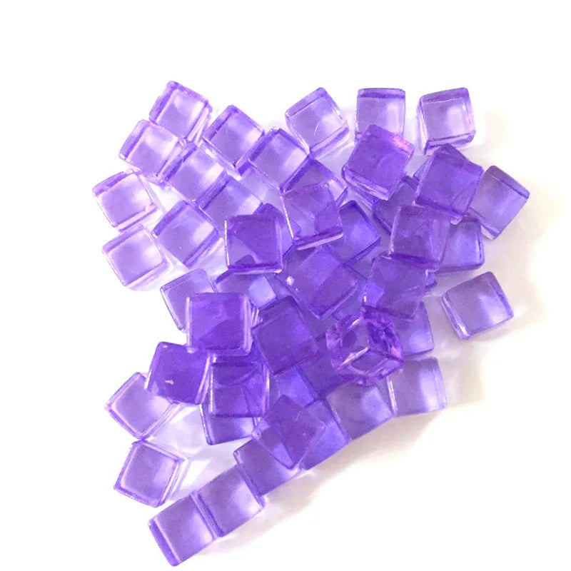 50Pcs/Set 25colors 8mm cube Clear Solid Transparent Square Colorful Crystal Dice Chess Piece Right Angle Sieve For Puzzle Game