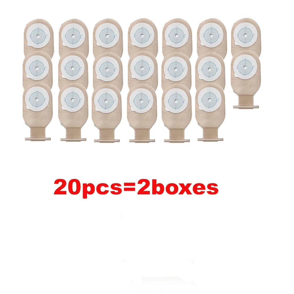 10-50pcs Drain valve One-piece System Colostomy Bags for Adults Disposable Colostomy Pouch Opening 20-65mm With Clip Closure