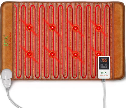 Infrared Heating Pads for Back Far Infrared Mat Heat Pad with Full Tourmaline Beads 8 Photon Infrared Heating Pad Auto Shut Off