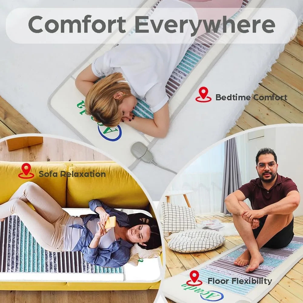 Acada Infrared Heating Pads, Bio Mats Infrared Amethyst Turquoise Tourmaline Heating Pad, Negative Ion Mat, 59 L x 24 W,