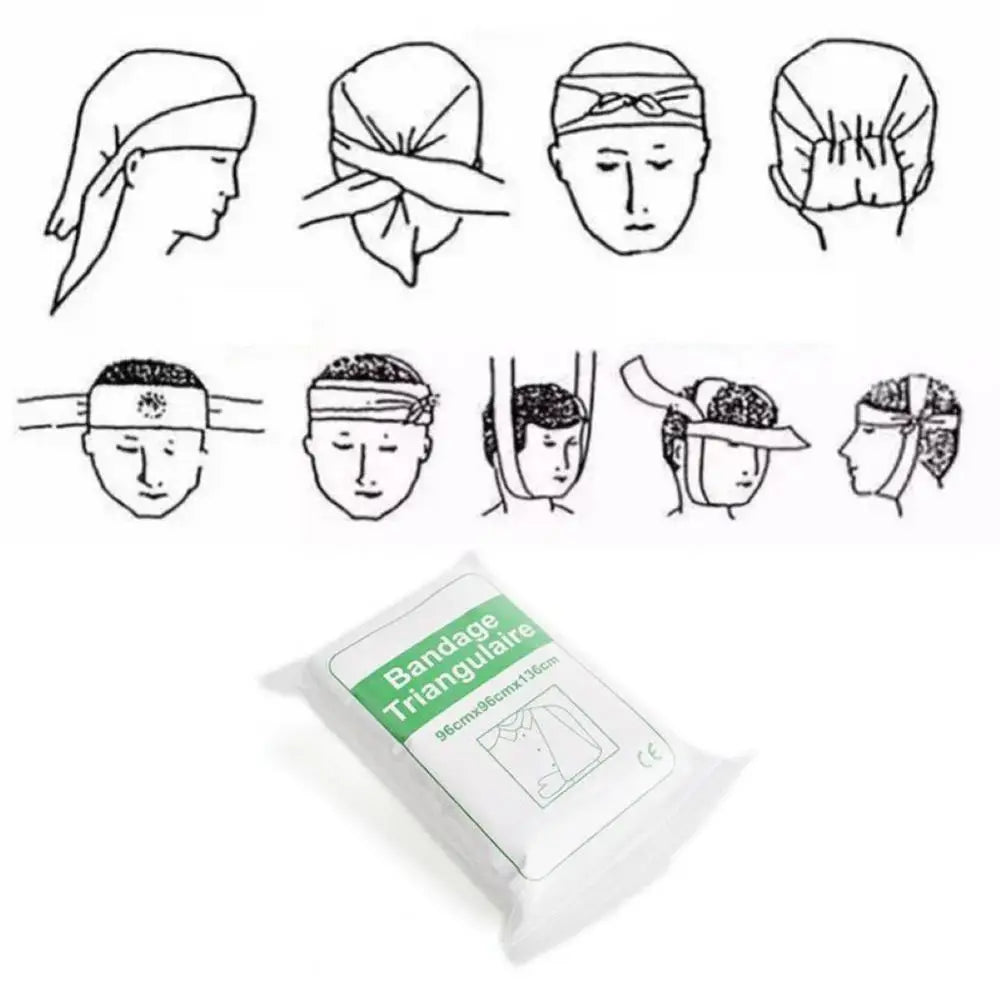 Medical-Burn Dressing Triangular Bandage Wrap Emergency Wound Care First Aid Kit Splint Lashing Head Bandage Survival Gear