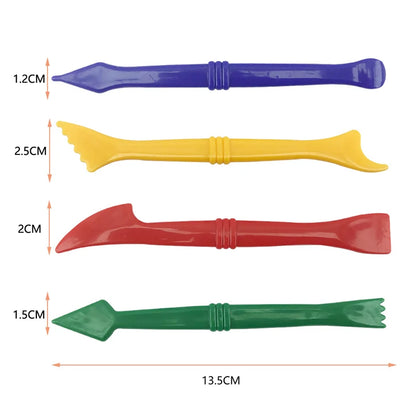 Children Dough Tool Set 3D Plastic Mold And Dough Clay Knife Mold Boys And Girls DIY Toy Cutting Roller And Game Accessories