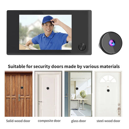 3.5 Inch Peephole Door Video Camera 120° Wide View Angle 1MP Digital Doorbell Viewer Outdoor Monitor for Home Security System
