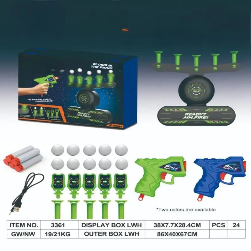 Gift Choice - Glow-in-the-Dark Shooting Target Practice Kids Shooting Toy Gun Set Electric Hovering Target Shooting Toy Set