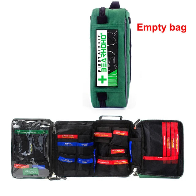 BearHoHoLarge Size Handy First Aid Kit Bag Emergency Kit Medical Rescue Bag for Workplace Home Outdoor Car Travel Hiking Camping