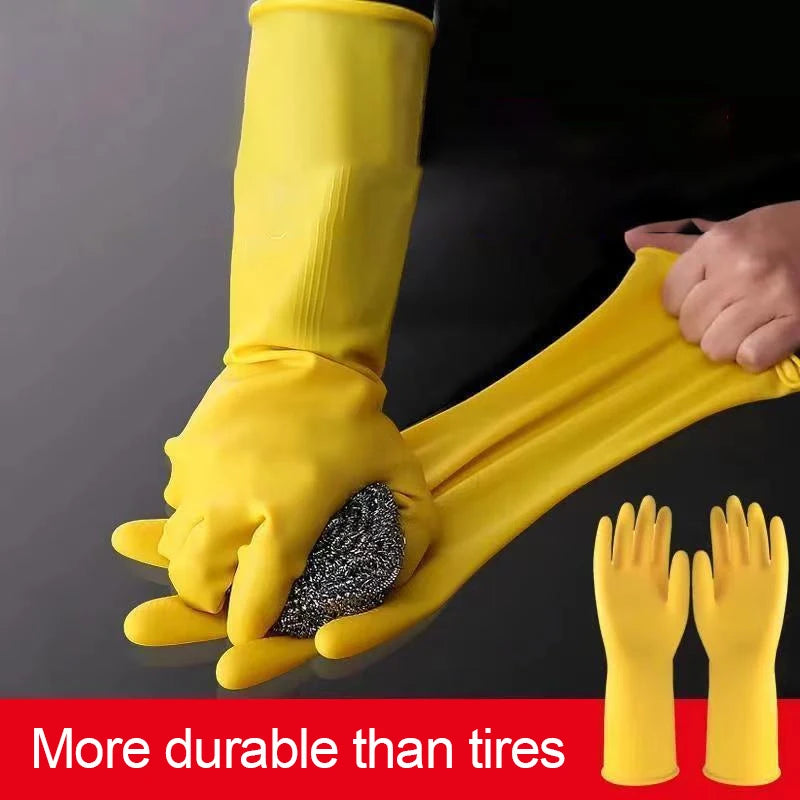 Cow Tendon Latex Gloves Dishwashing Rubber Durable Household Rubber Plastic Kitchen Work Wear-resistant Waterproof 6 Pairs
