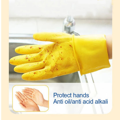 Cow Tendon Latex Gloves Dishwashing Rubber Durable Household Rubber Plastic Kitchen Work Wear-resistant Waterproof 6 Pairs