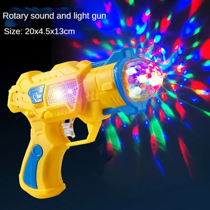 Children's Electric Luminous Toy Gun Color Projection Gun Flash Music Sound and Light Pistol Birthday Gift for Boys and Girls
