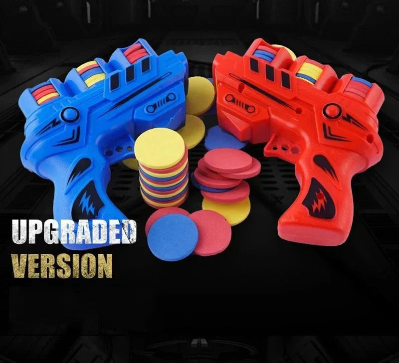 Children Fun Toys Flying Saucer Guns Ejection Flying Disc 100 EVA Soft Bullets Toy Gun Kids Outdoor Games Interactive Sport Toys