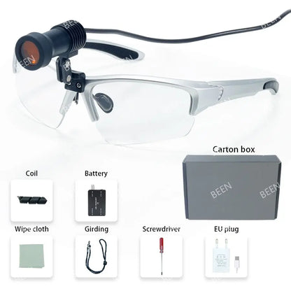 BEEN Halo Surgical Headlights  5W Dental Head Mounted Eyewear Spotlight Goggles Filter Lenses Zipper Cloth Packaging Box