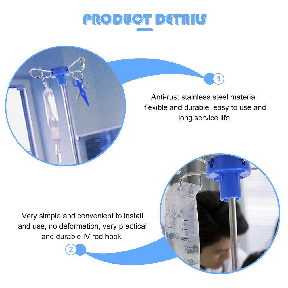 Hook Infusion Stand Iv Bag Rack Hanging Pole Hanger Drip Handbag Holder Vertical Display Bottle Medical Steel Inverted Clinic
