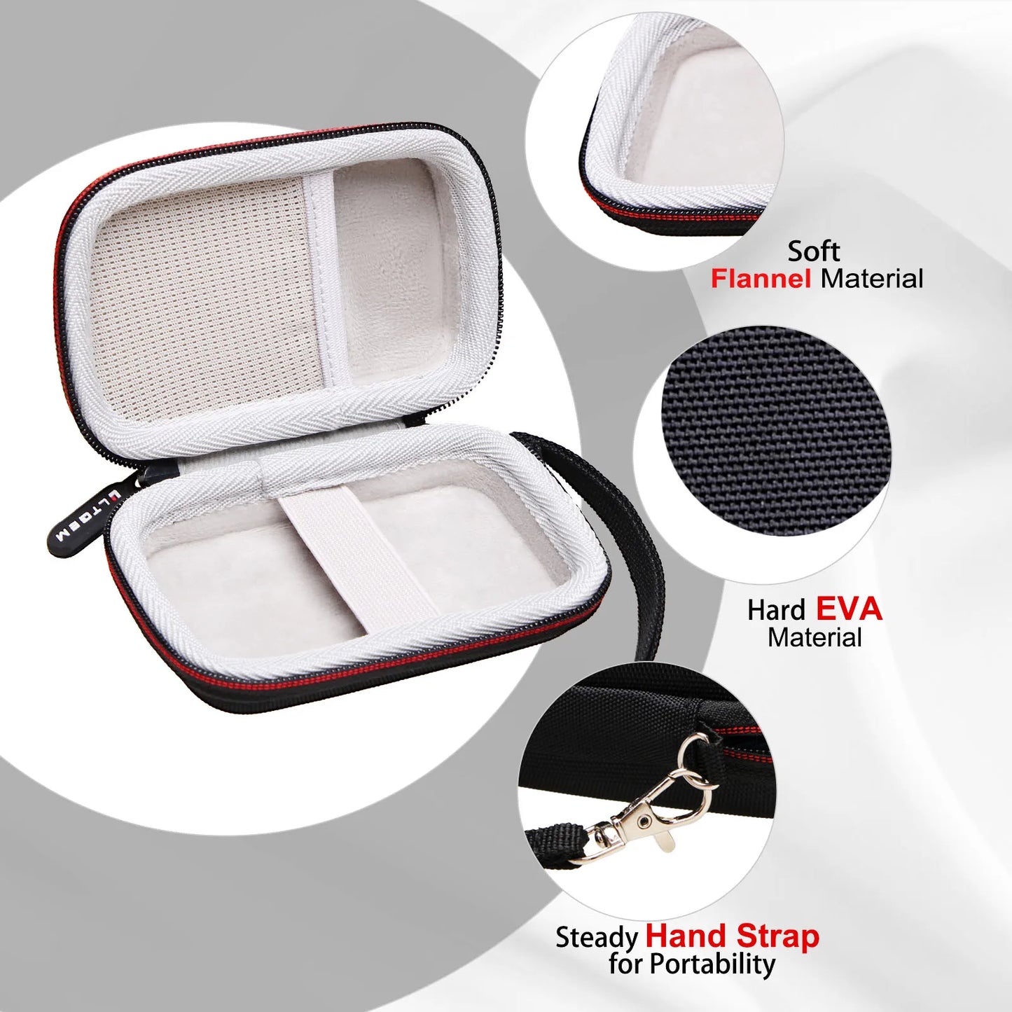 LTGEM EVA Hard Case for Samsung T7 Shield 1TB 2TB Portable SSD External Solid State Drive Protective Travel Carrying Storage Bag