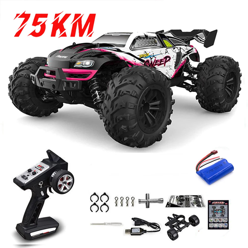 1:16 75KM/H or 50KM/H 4WD RC Car with LED Remote Control Cars High Speed Drift Monster Truck for Kids Vs Wltoys 144001 Toys
