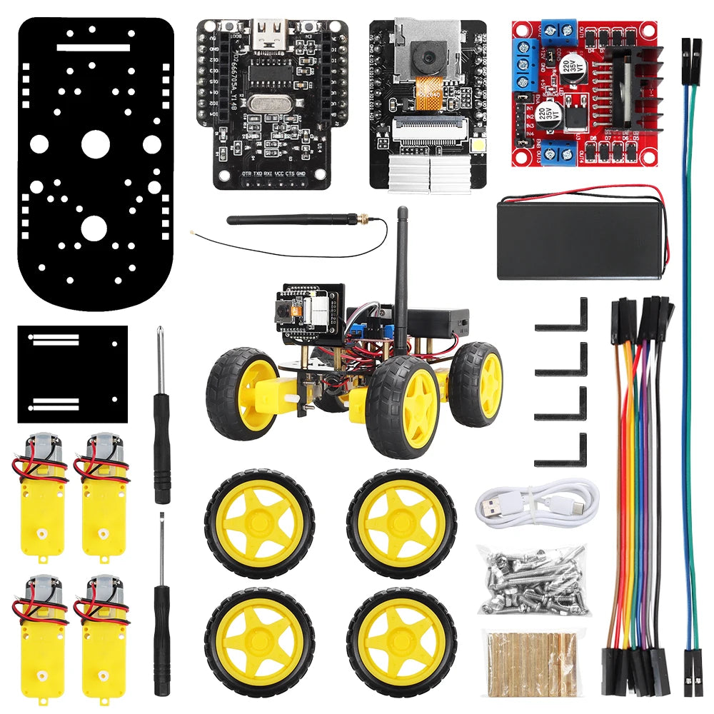 Tscinbuny Complete Robotic Kit for Arduino Starter Kit Programming ESP32 Smart Robot WIFI Automation Kit Educational Learn Set