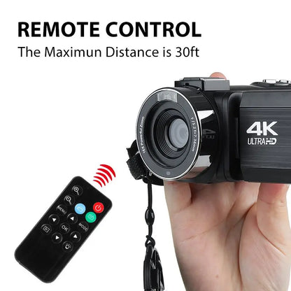 30MP 4K Ultra HD Video Camera  WiFi DV Camcorder Digital Video Camera 270 Degree Rotation Touch Screen 16X Digital Zoom Camera