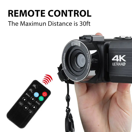 30MP 4K Ultra HD Video Camera  WiFi DV Camcorder Digital Video Camera 270 Degree Rotation Touch Screen 16X Digital Zoom Camera