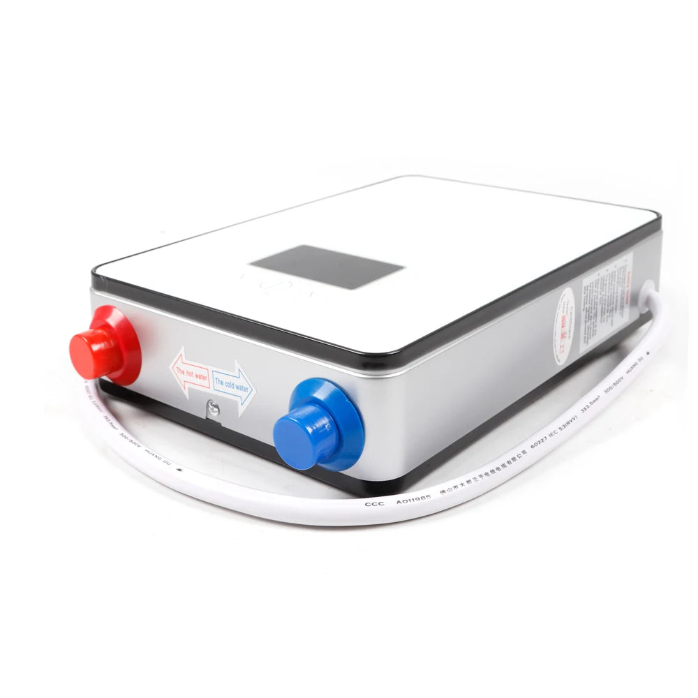 Sweetmile 110V 4500W Electric Water Heater High Precise Thermostat LED Touch Screen with Shower Head Outlet Pipe 30-55℃