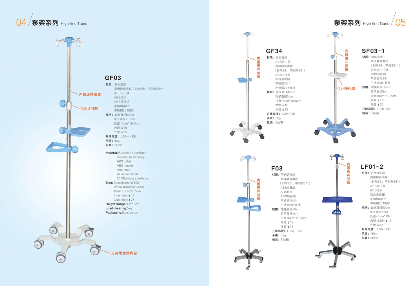 EU-IV535 Hospital Medical Infusion Stand Stainless Steel Collapsible Save Space IV Pole IV Drip Stand with bottle rack