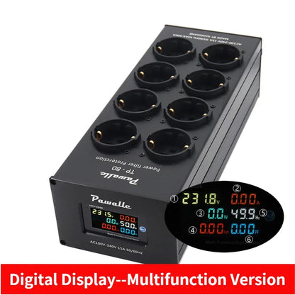 TP80 European Standard Power Filter 8-bit EU Power Purifier Socket Complex 2nd Level Filter Purifier Surge Protection