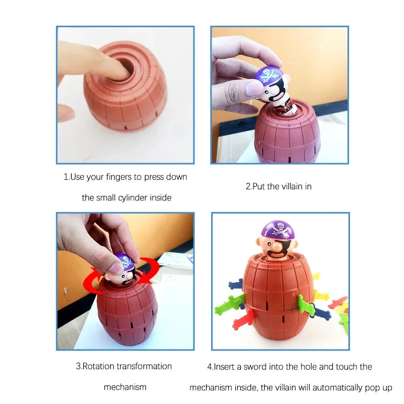 1 Pc Funny Pirate Barrel Game Toys for Children, Lucky Party Game, Jumping Pirates, Sword Bucket, Family Jokes, Gifts