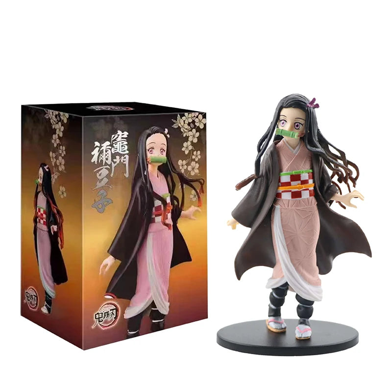 Demon Slayer Action Figure Anime Same Style Doll Toy Kamado Tanjiro Nezuko Zenitsu Collection Model PVC Material Birthday Gifts