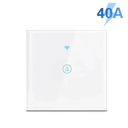 Smart Water Heater Switch 20A/40A WiFi Boiler Touch Screen Switch,Neutral Wire Require APP Remote Control with Alexa Google Home