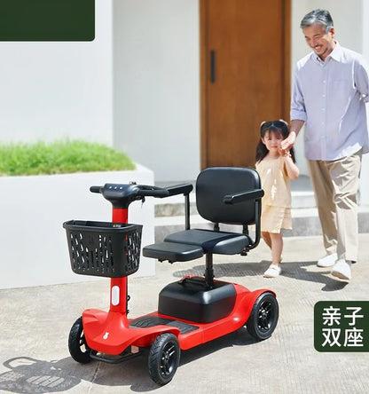 Xiaohongche Elderly Stroller, Four Wheel Electric Vehicle, Intelligent Electric Wheelchair, Foldable Power Assisted Vehicle