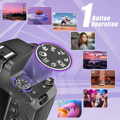 64MP Digital SLR Camera For Photography Auto Focus 10X Optical Zoom Camera 4K HD Video Vlog Camcorder Youtube Webcam DSLR Camera